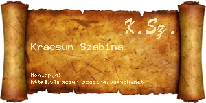 Kracsun Szabina névjegykártya